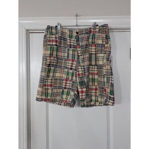 J. Crew Vintage Madras Shorts men's size 33 preppy patchwork relaxed Coastal